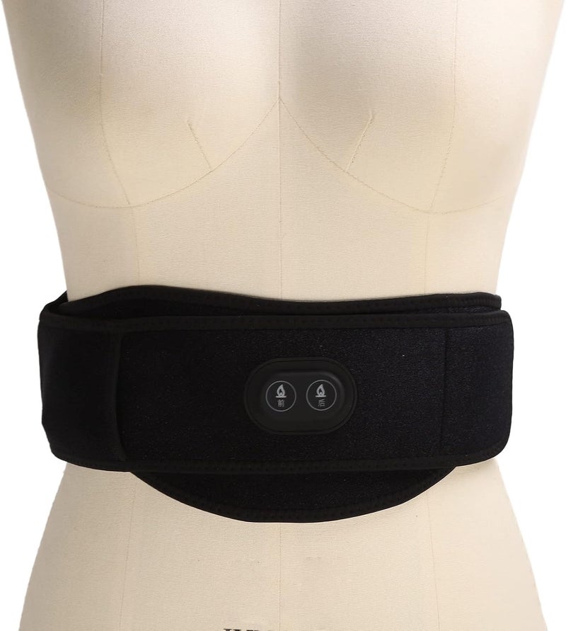 woobles Heated Lumbar Belt Hot Compress Belly Warming Belt USB Electric Heating Waist Belt with 3 Temperature Adjustments Relieve Lumbar Pain Black - Image 2